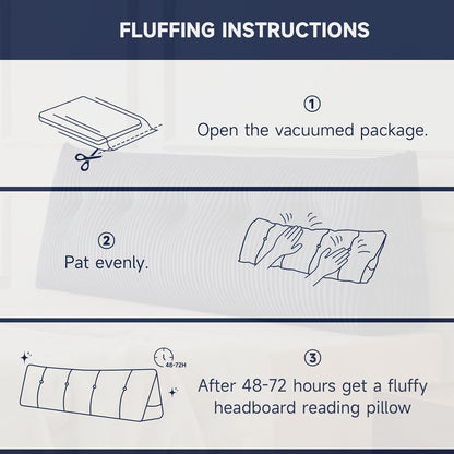 Z-hom Headboard Pillow, Wedge Backrest Cushion, Queen Size,NO Roll Pillow