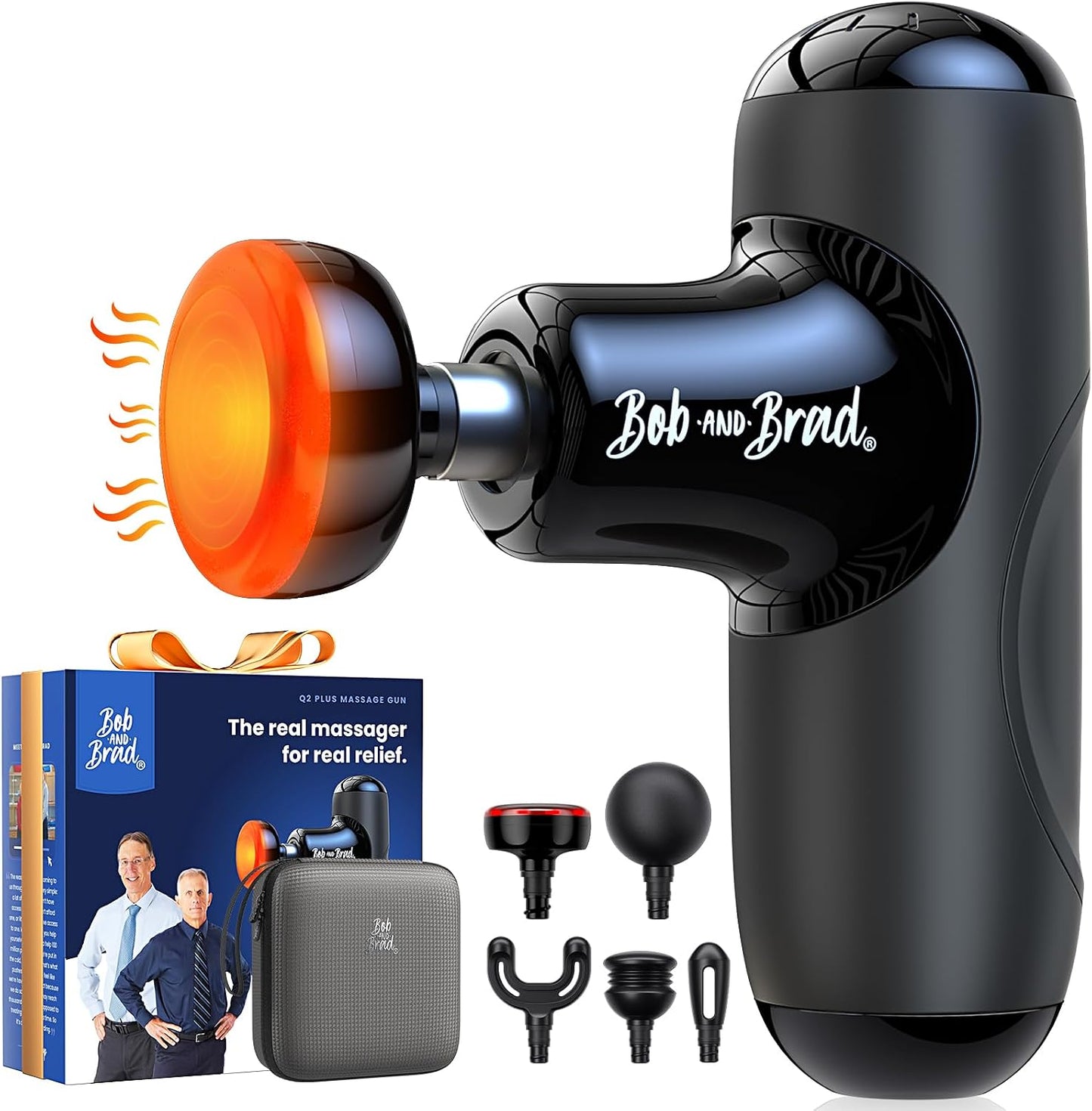 BOB AND BRAD Q2 Mini Massage Gun, Pocket-Sized Deep Tissue Massager Gun, Portable Percussion Muscle Massager Gun, Ultra Small & Quiet Muscle Massage Gun for Muscle Recovery with Carry Case
