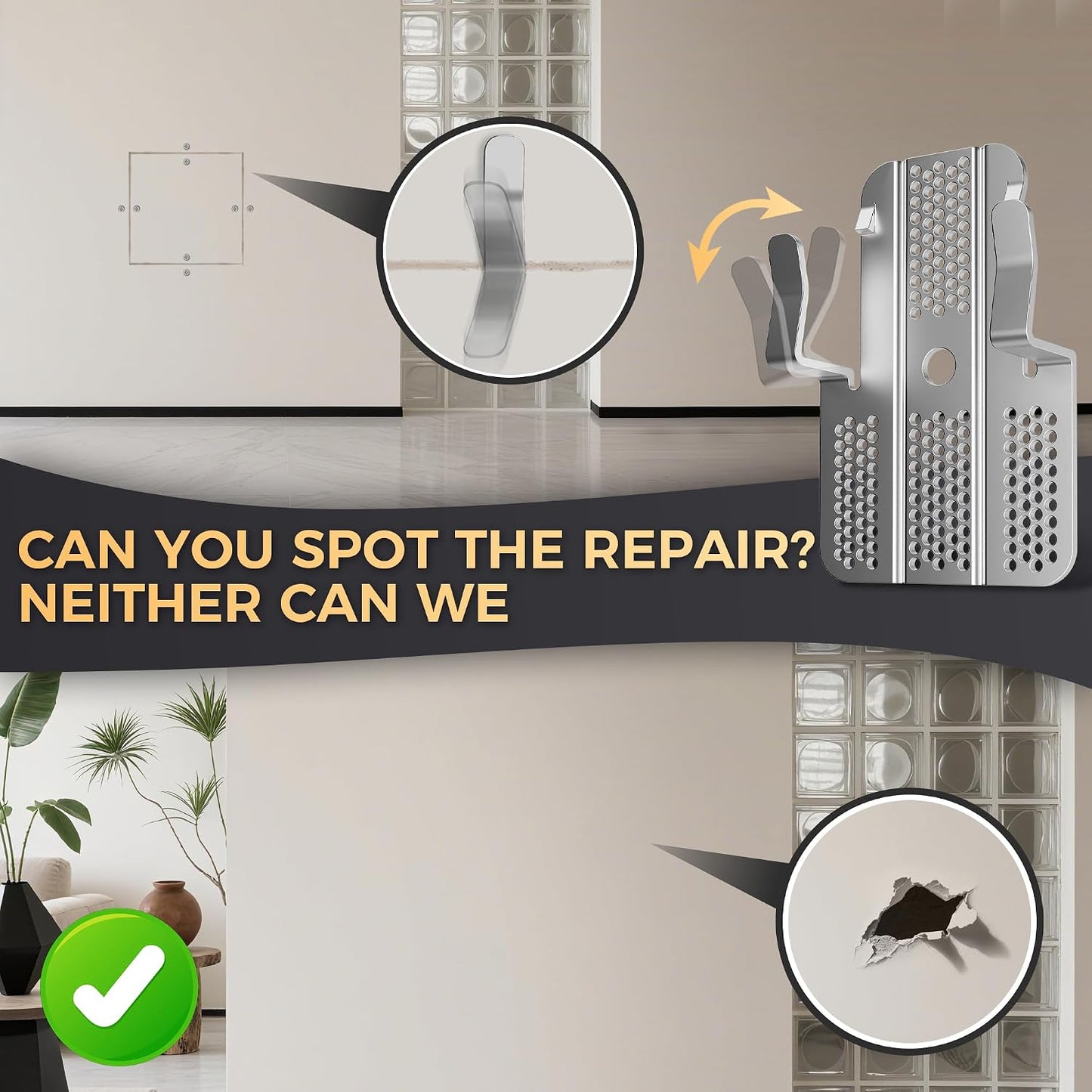 32 Pack Drywall Repair Clips,Easy Install Drywall Clip, Drywalls Patch Clip | Drywall Repair Kit for Damaged Wall and Sheetrock, Metal Drywall Clips for Backing, Drywall Fasteners For 1/2" & 5/8" Panels