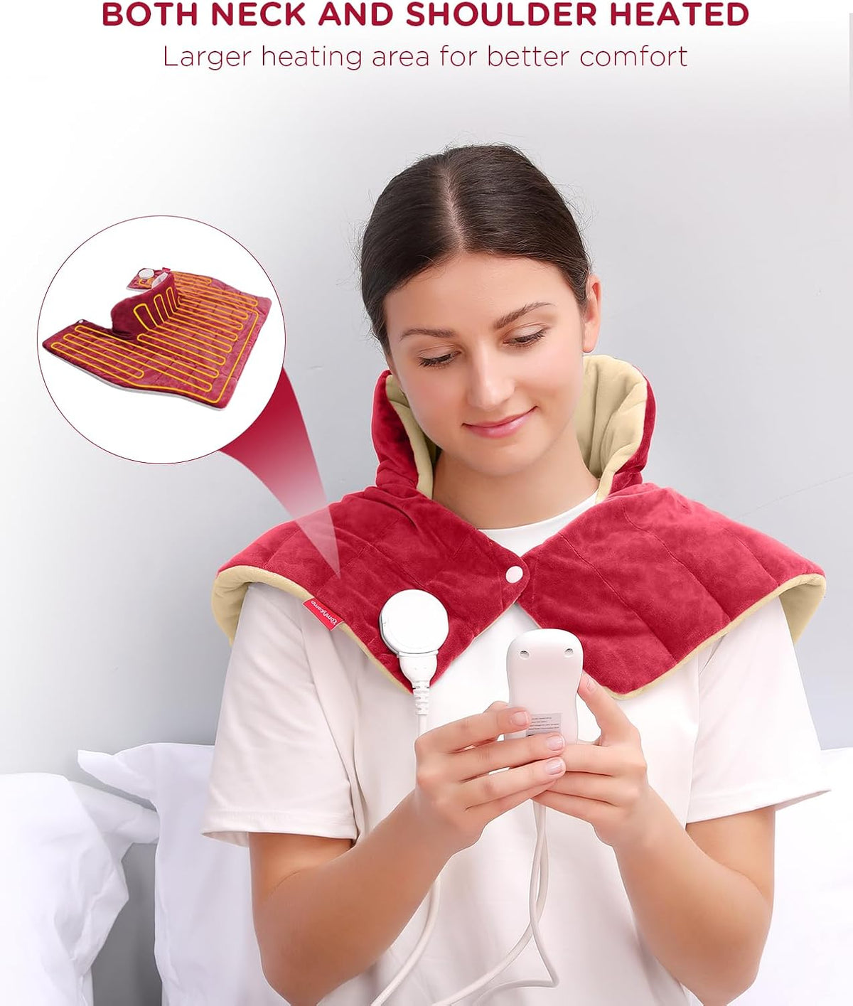 Comfytemp Heating Pad for Neck Shoulders Back, 2.6 Ib Weighted Heating Pad