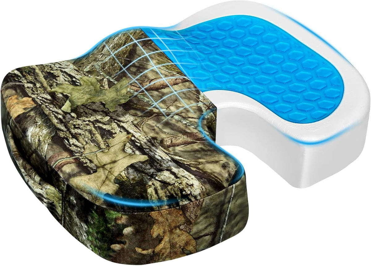 Season Guard Gel Memory Foam Seat Cushion for Tailbone Pain Relief, Black