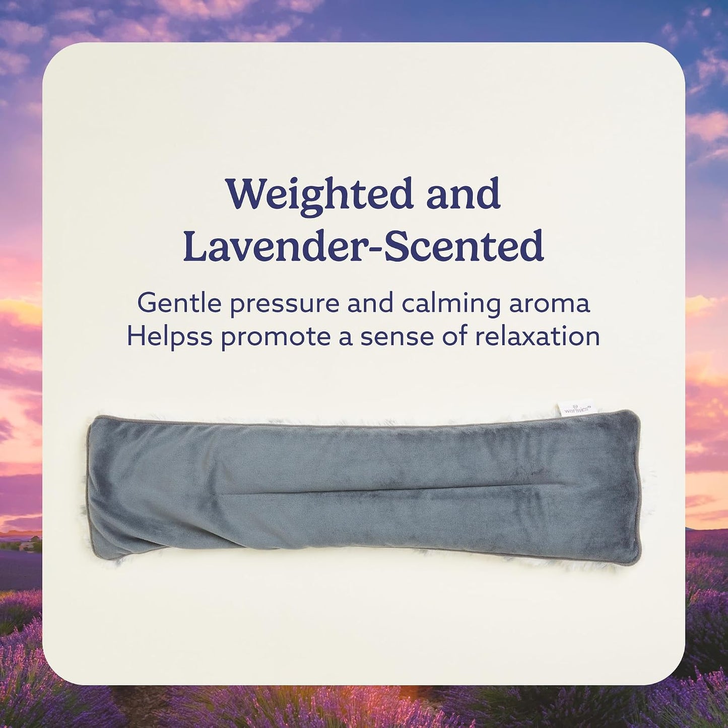 warmies Microwavable Shoulder Heating Pad, Neck Warmer & Heat Pack, Snowy | Steady Pressure, Cooling Relief, Scented with Calming French Lavender, Microwave 30 sec, Freeze 2-3 hrs, Soft Faux Fur