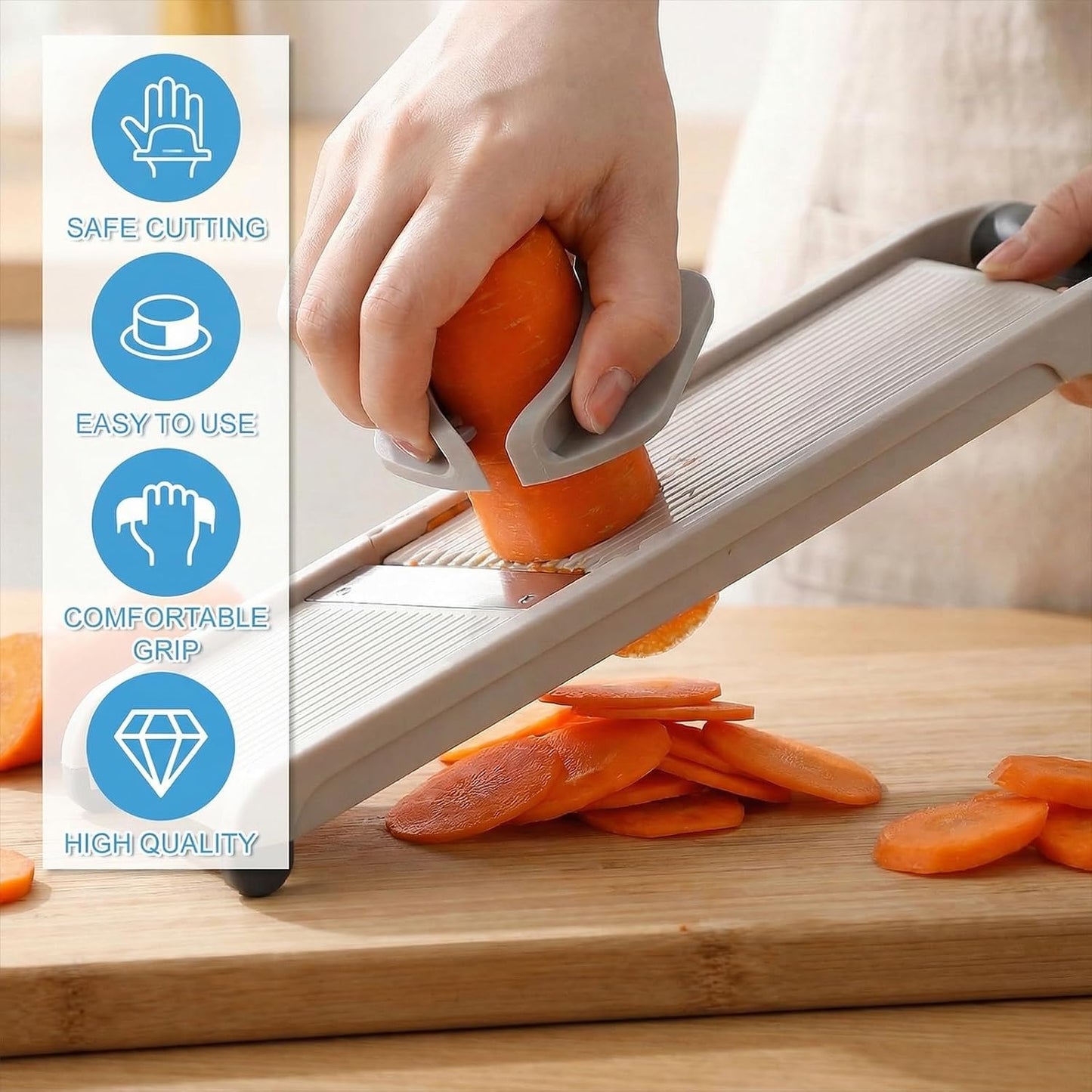 Safety Hand Guard for Mandoline Slicers or Grater Food Slicer Cutter Finger Guard Non-Slip Grip Ergonomic Durable for Smooth Safe Slicing of Fruits Vegetables Kitchen Gadgets Pocket Tools