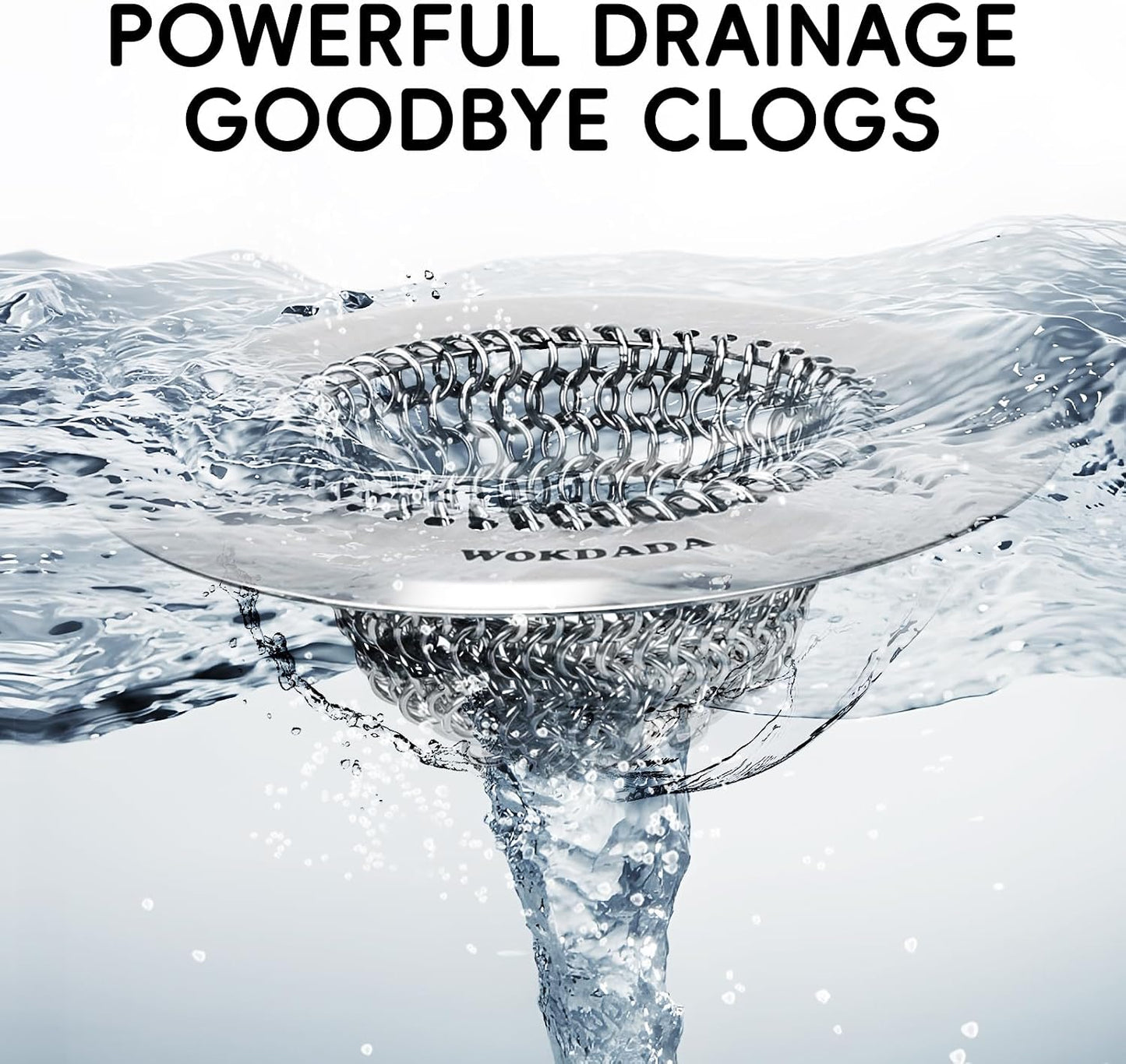 Shower Drain Hair Catcher, Patented Bathtub Drain Cover, Anti-Clog | Reversible Flip Clean, Fast Drainage, Anti-Slip Base, 304 Stainless Steel Chain Mail Mesh, 4.4" for Bathtub & Shower Drains
