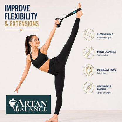 Artan Balance Stretching Straps for Flexibility, Balance, and Leg Stretching – Multiple Styles for Yoga, Ballet, Dance, Gymnastics & Physical Therapy