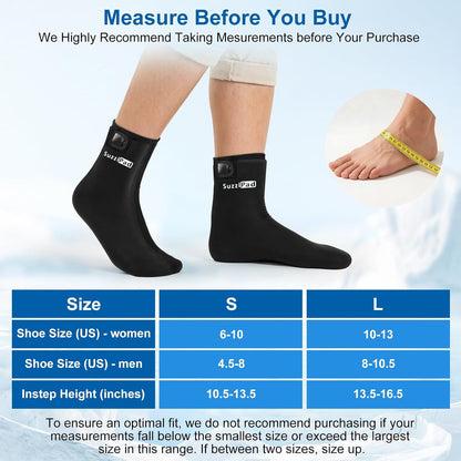 SuzziPad Cold Therapy Socks, Adjustable Ankle Ice Pack Wrap for Chemo, M