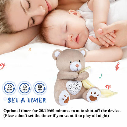 BEREST A13 White Noise Machine & Baby Sleep Soother with 15 Soothing Sounds & Projector Night Light Music Box, Cry Sensor, Rechargeable, Portable for Newborns, Toddlers, Attaches to Crib