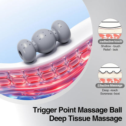 Neck Roller Massage Tool-Manual Neck Massager for Pain Relief Deep Tissue,6 Trigger Point Massager Ball for Neck&Shoulder Relaxer,Adjustable Opening,Ergonomic Grip