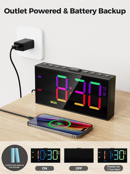 Vibrating Alarm Clock for Heavy Sleepers with Bed Shaker, 116dB Dual Alarms