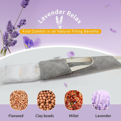 Neck Heating Pad Microwavable with Machine Washable Cover Weighted Microwave Heating Pad Neck Wrap for Shoulder Back Pain Relief, Warm Rice Bag Pack for Cramps Hot Cold Therapy 1.5lbs Lavender Scented