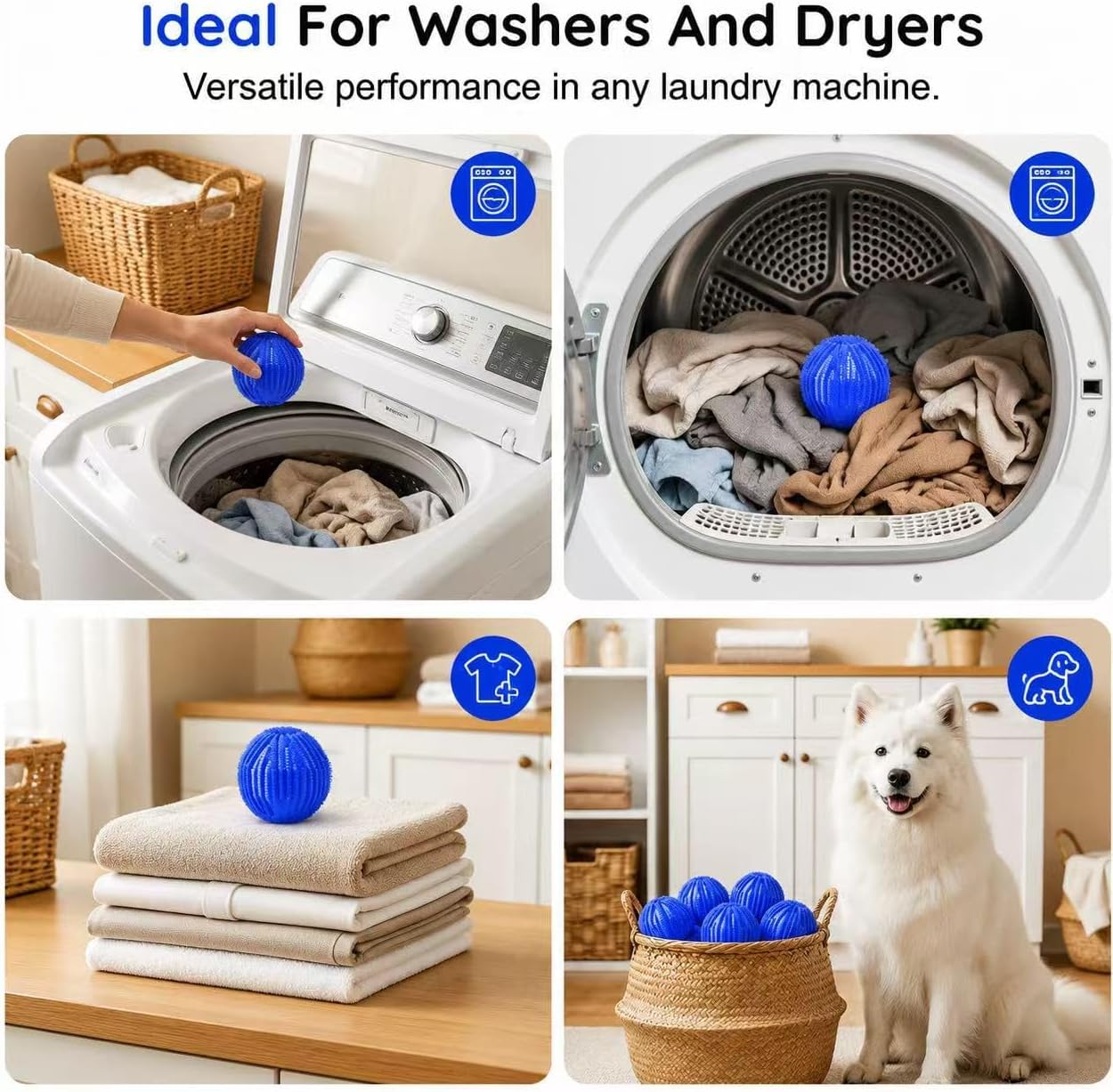 12 PCS Pet Hair Remover for Laundry, Reusable Hair Catcher | Reusable hair catcher helps reduce pet hair on clothes, bedding and blankets for cleaner laundry every wash.