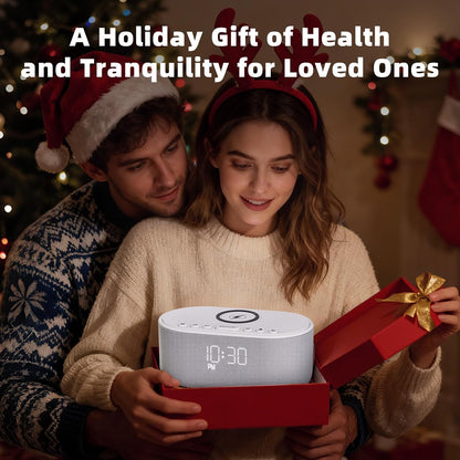 Odokee Sound Machine Alarm Clock for Bedrooms with Wireless Charging - Putty