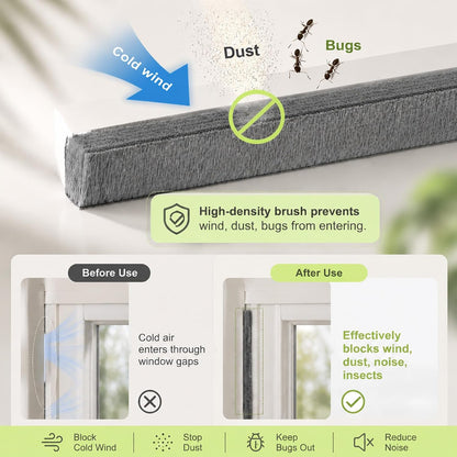 ZOMPAGO White Window Weather Sealing Tape 2.4in x 33FT, Cloth Draft Stopper for Sliding Door & Gap Filler, Strong Adhesive Window Seal Tape Air Conditioner Door Weather Stripping Insulation