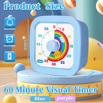 AmazingSpark 2 Pack Visual Timer 60 Minute Countdown Timer Colored Countdown Clock for Homeschool Supplies Study Tool, Classroom Home Office Time Management Tool (Classic,Blue,Green)