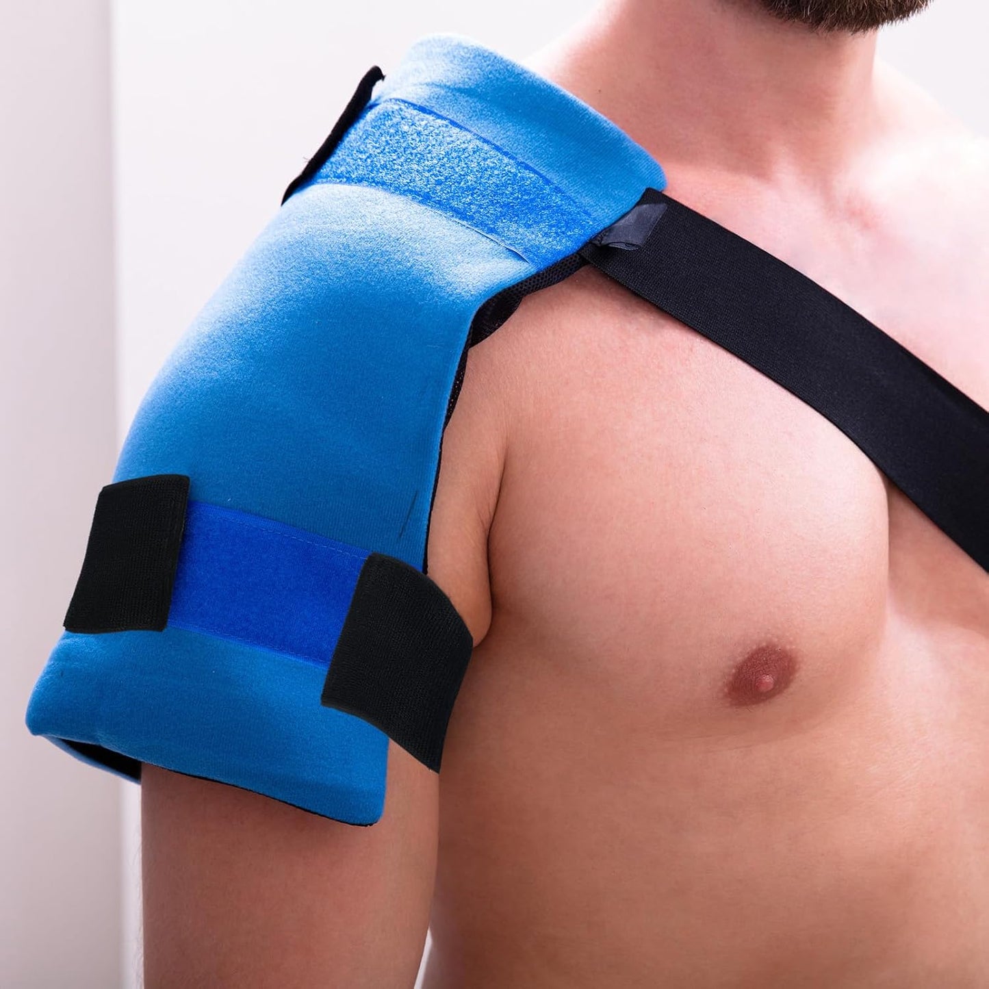 Geiserailie 2 Pcs Extender Strap Reusable 3 x 20 Inch Ice Belt Extender Strap Multipurpose Elastic Hook and Loop Extension for Ice Pack Black Back Knee Ankle Braces, Vests, Wraps, and Belts
