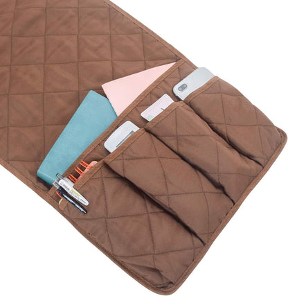5 Pockets Remote Control Holder, Magazine Rack, Space Saver Organizer, Draped Over Sofa, Couch, Recliner Armrest