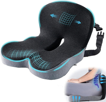 Seat Cushion with Lumbar Support Pillow, Back and Seat Cushion for Office