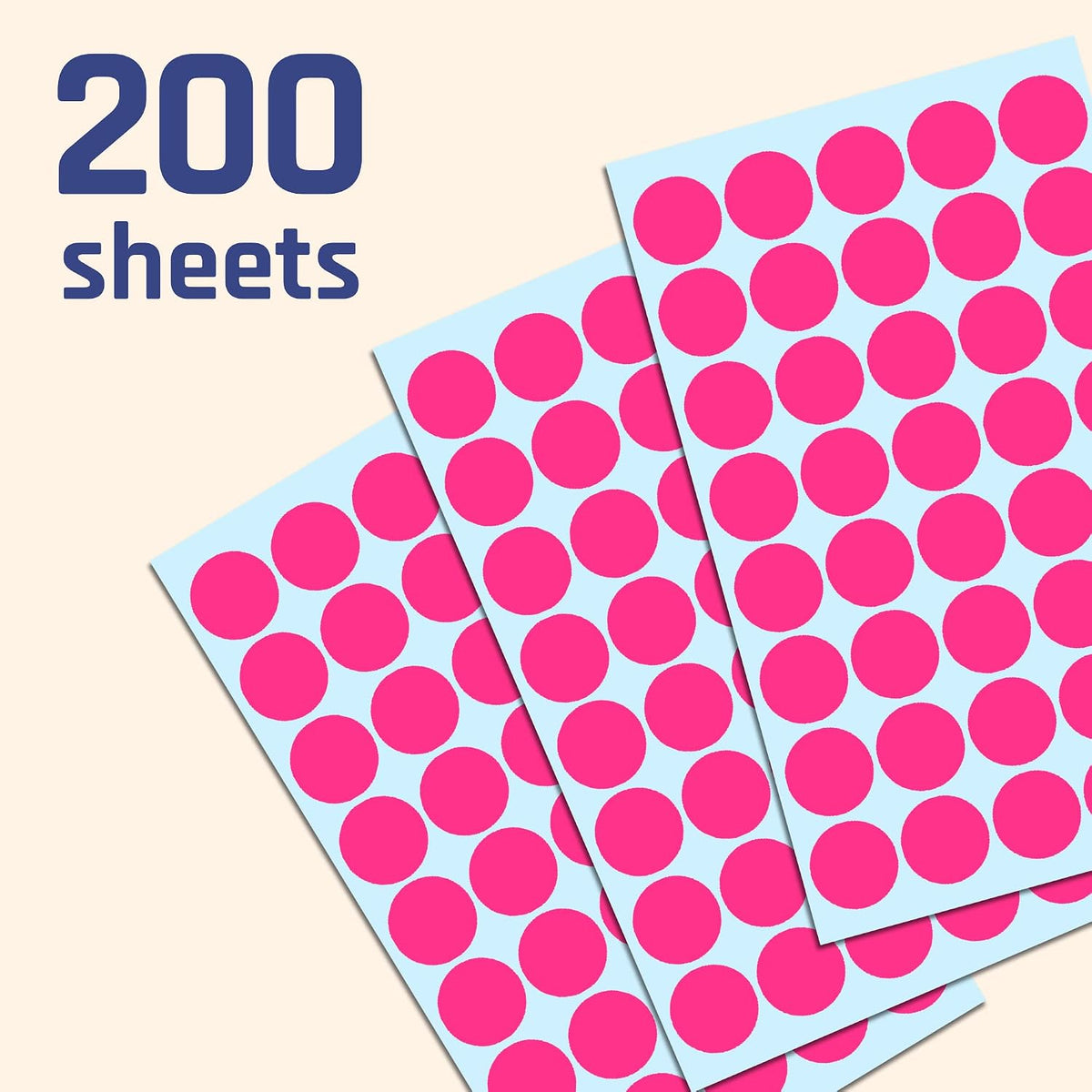 3/4" Round Colored Dot Stickers Labels - 10 Colors