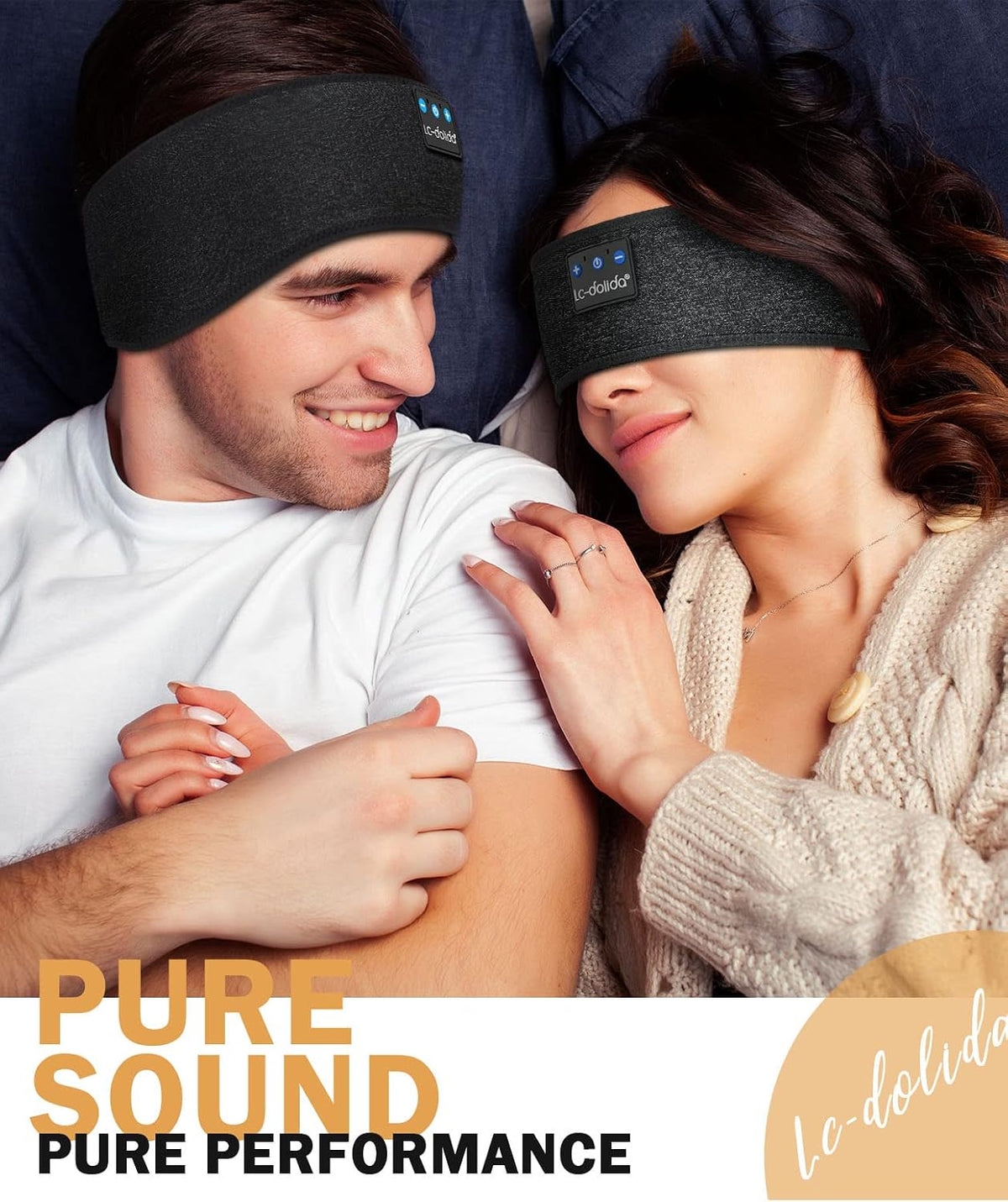 LC-dolida Sleep Headphones Headband Bluetooth 5.4, Sports Headband Earphones Wireless with Speaker Microphone USB C for Women Sleeping Gift Workout Jogging Yoga Insomnia Travel Meditation, Butterfly