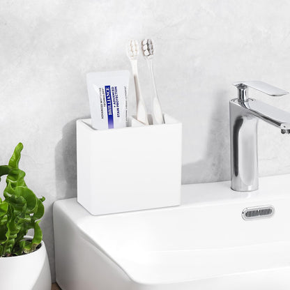 Diatomite Toothbrush Holder Toothpaste Organizer, Marble White | Quick Drying, Non-Slip, 2 Slots Kids Electric Tooth Brush Holder for Bathroom, for Countertop, Shower, Vanity