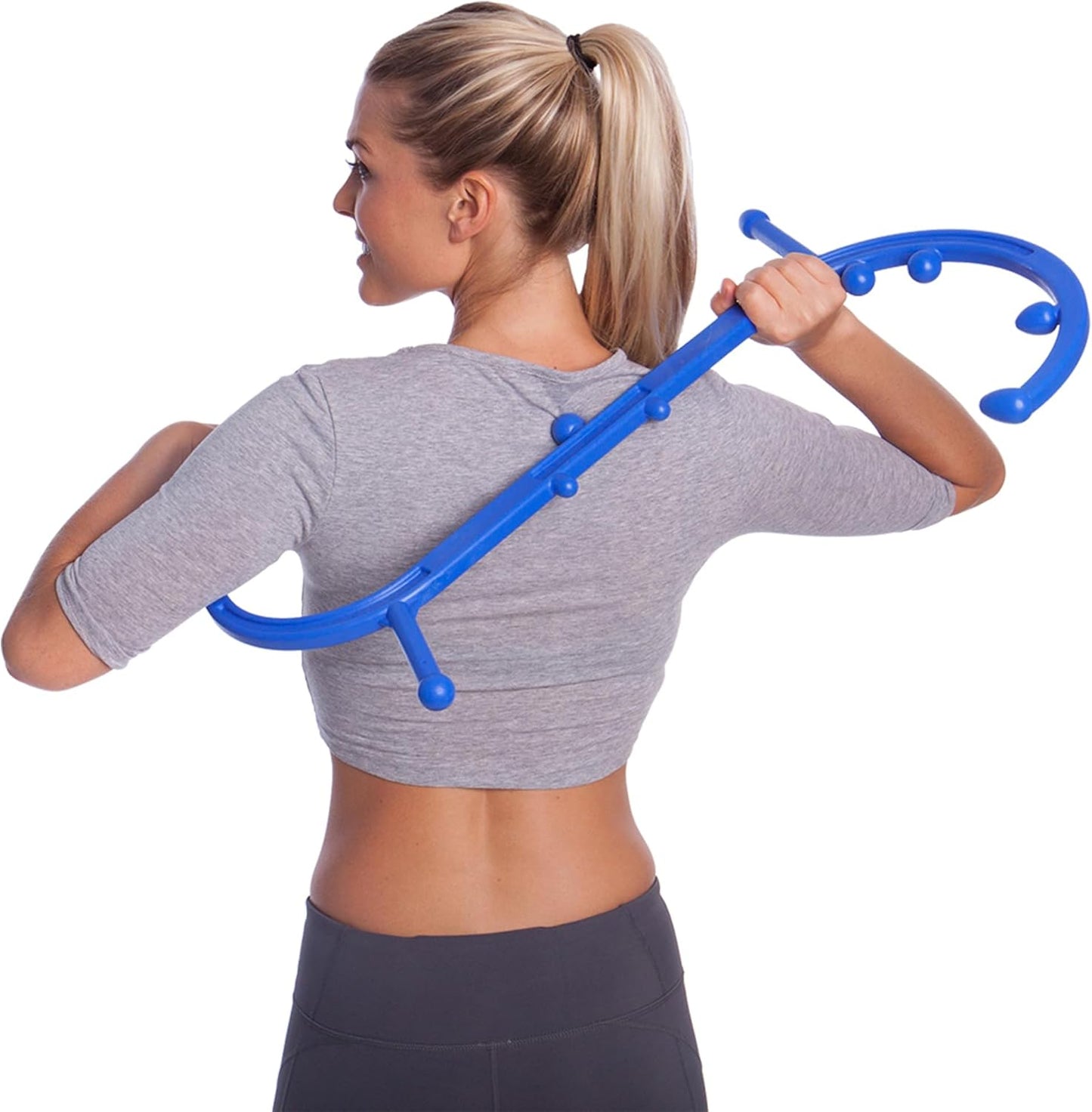 Body Back Buddy Classic Back Massager & Neck Massager for Pain Relief, Blue | USA Made Dual Massage Hooks For Back, Shoulder, And Neck, Muscle Knot Remover For Trigger Point Therapy And Full Body Relief