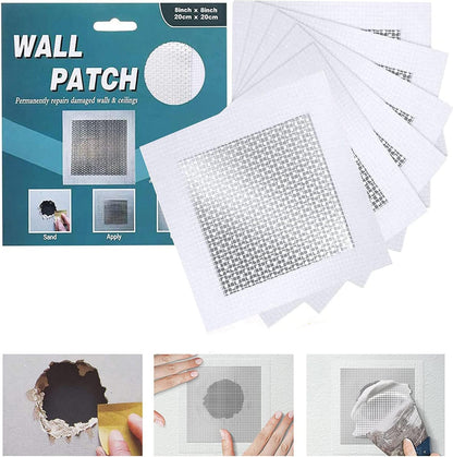 Drywall Repair Kit 20 Pack Aluminum Wall Repair Patch Kit, 2/4/6/8 inch Fiber Mesh Over Galvanized Plate, Dry Wall Hole Repair Patch Metal Patch with Extended Self-Adhesive Mesh (20 Pcs)