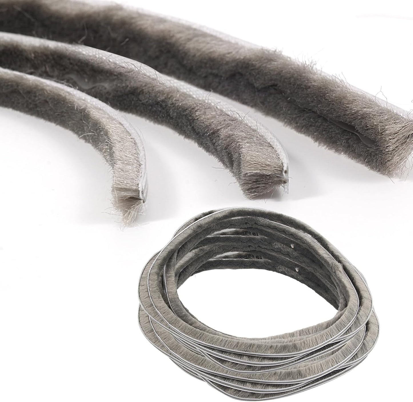 16 Ft (5m) 196 Inch Sliding sash Windows Doors Tape Pile Draught excluder Brush Seal Strip weatherstrip 7mm x 12mm (7/24 1/2 Inch, Gray)