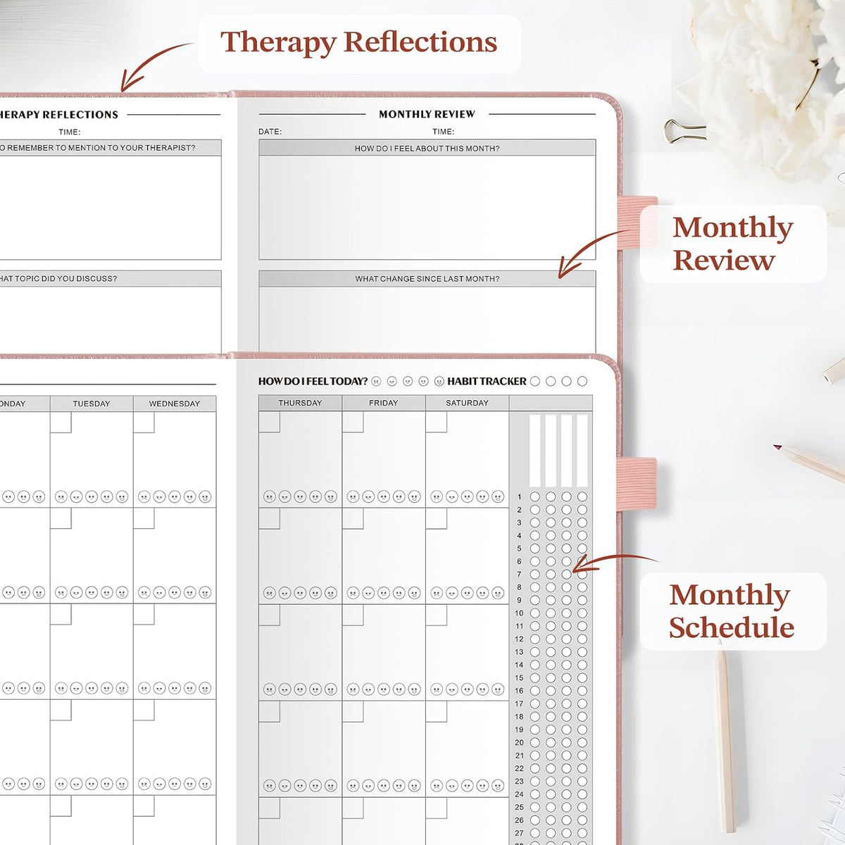 5 MINUTES A DAY Mental Health Journal, 90-Day Guided Journal