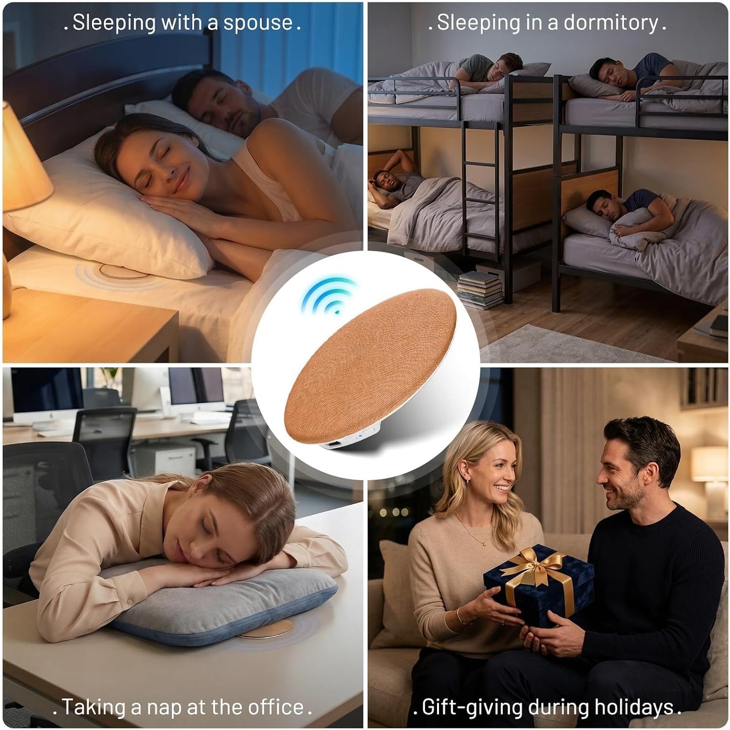 Pillow Speaker for Sleeping, Ultra-Thin Portable Bluetooth 6.0 Orange | Sleep Speaker Under Pillow, Timer, Private Sound Ear Friendly Speaker for Bed, Not Disturb Partner for Side Sleepers Travel