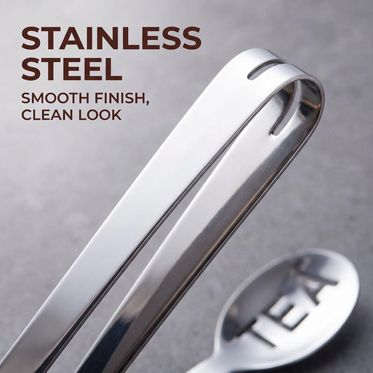 Silver Tea Bag Squeezer,Stainless Steel Oval Tea Bag Squeezer Tongs,Tea Filter Clamp Tea Strainer Holder Clip,Tea Strainers and Filters,Tea Accessories Loosing Leaf Tea Filters (12.3cm)