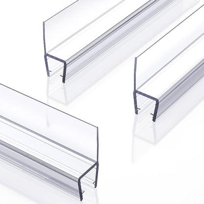 Delamu 3-Pack Shower Door Bottom Seal, 3/8''× 39'' Shower Door Sweep Strip | Shower Seal Strip for 3/8'' (10mm) Doors, Frameless Glass Shower Door Seal Strip Stop Shower Leaks and Create a Water Barrier