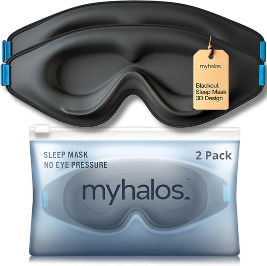 MyHalos® Sleep Mask for Men and Women, 3D Blackout Eye Masks for Sleep