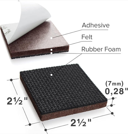 X-PROTECTOR Non Slip Furniture Pads – 24 pcs Premium Furniture Grippers 2"! | Best Self Adhesive Rubber Feet Furniture Feet – Ideal Non Skid Furniture Pad Floor Protectors – Keep Furniture in Place!