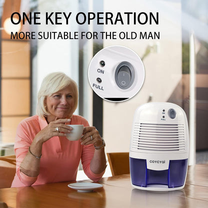 Small Dehumidifier,12V3A adapter，1200 Cubic Feet (215 sq ft) Portable Mini Dehumidifier Quiet Use for High Humidity in Home, Bathroom, Bedroom, Office, Basements, Wardrobe Closet,RV