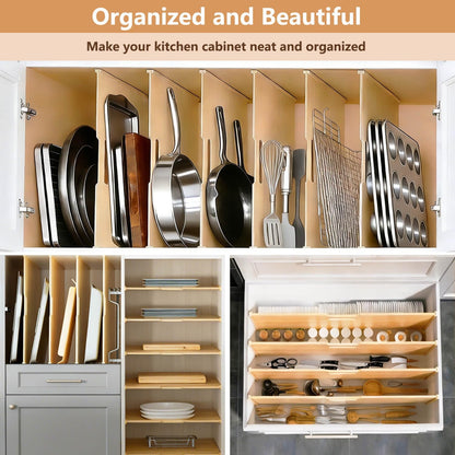 celestite Wooden Baking Sheet Organizer for Cabinet Baking Tray Organizer Cookie Sheet Organizer for Cabinet Kitchen Storage Organization Accessories