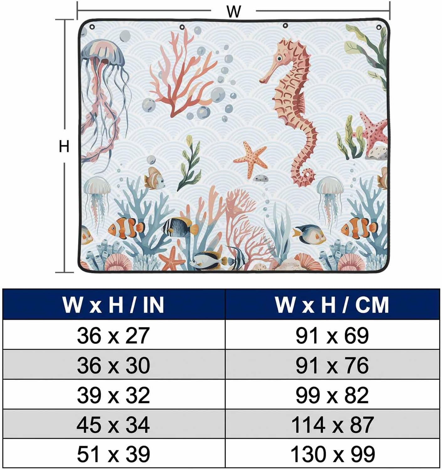 Magnetic Fireplace Cover Turtle Coral Starfish Fireplace Screen Decorative Shell Ocean Marine Life Insulation Fireplace Blocker Save Energy Fireplace Draft Stopper Covers for Living Room 39x32 Inch