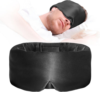 Sleep Mask, Eye Mask Weighted Light Blocking Eye Cover, Travel Mask | Softer Than Silk, Night Sleeping Mask for Women Men, Comfortable Adjustable Band Camel