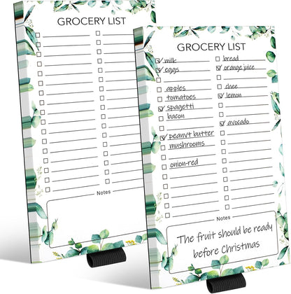2 PCS Magnetic Grocery List Pads for Fridge, 4.5x7.5 Inches Magnetic Note Pad for Fridge, Grocery List Magnet Pad for Refridge, Magnetics Notepads, Shopping Lists, 60 Pages Per Notepad