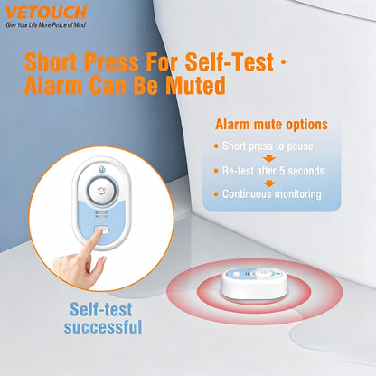Water Leak Detector with Loud Alarm, 100dB Siren & LED Flash, Water Sensor Alarm for Home, Basement, Sump Pump, Kitchen, Bathroom, RV, Water Heater, Indoor Outdoor 5-Pack
