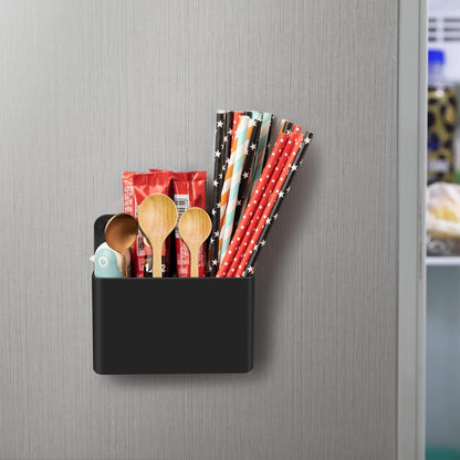MoKo Magnetic Pen Holder, Pencil Accessories Whiteboard Organizer, White | Magnetic dry erase marker holder has two compartments and an ABS body for whiteboards, refrigerators and lockers.