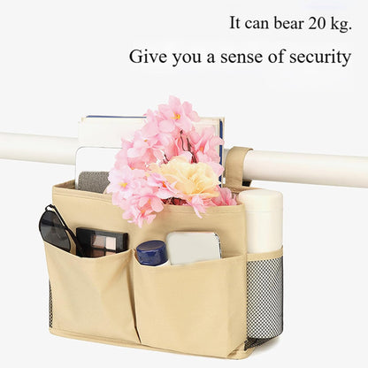 Bedside Caddy, Hanging Bed Organizer Storage Bag Pocket for Bunk and Hospital Beds, Bedside Caddy for Dorm Bed Headboards Bunk Hospital Beds Book Phone Magazine Holder (yellow)