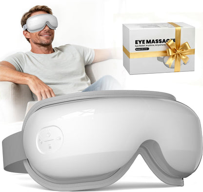 Eye Massager with Heat, Fathers Day Dad Gifts, Heated Eye Mask for Migraine Relief, Reduce Strain & Dry Eyes, Improve Sleep, Meditation Device, Birthday Gift for Men Women Mom Husband Wife