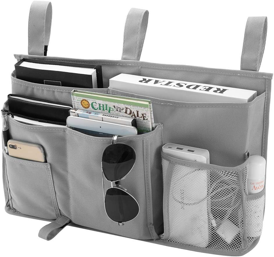 Bseash Bunk Bed Organizer, Bedside Caddy Hanging Bed Organizer Storage Bag 8 Pockets, for College Dorm Rooms Bed, Hospital Bed, Baby Bed Rails, 600D Oxford Cloth
