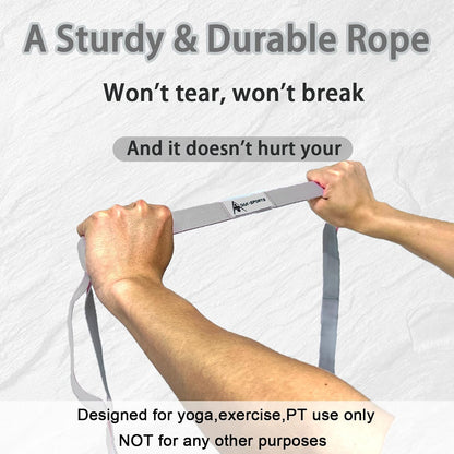 Stretching Strap Yoga Strap with Loops for Physical Therapy, Non-Elastic | 10 Loops, 75 inches length, Multi-Color Selection for Yoga Strap for Stretching, Pilates, Dance and Gymnastics