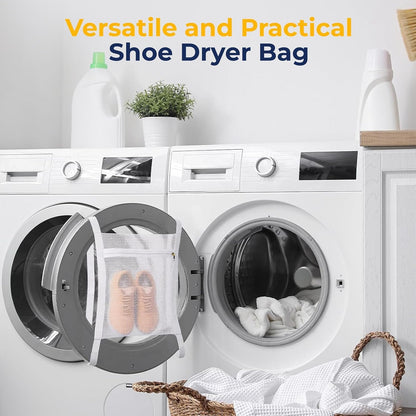 Shoe Washing Machine Bag (2 Pack) – 360° Thick Protection, Highly Durable Mesh Sneaker Washer w/Zipper Lock & Side Pockets – Deep Cleaning Sneaker Laundry Bag for Spotless Shoes