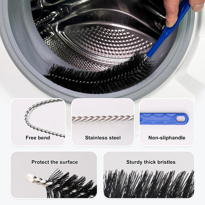 Drain Brush, Refrigerator Coil Cleaning Brush, Dryer Vent Cleaner Brush | Long Flexible Tool for Sink Drain Pipe Condenser Coil, Dryer Lint Brush, Fire Prevention Lint Remover Appliance Cleaner