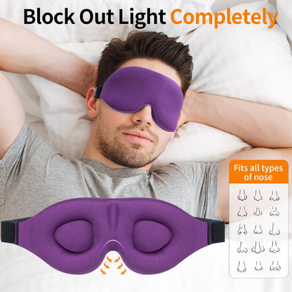 NEWVANGA Sleep Mask for Back and Side Sleeper, Travel Eye Cover, Blue | Block Out Light, 3D Night Blindfold, Zero Pressure Breathable, Lightweight Sleeping Eye Mask, Flight Naps shift Work Yoga