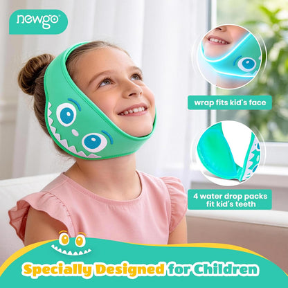 NEWGO Kids Tonsil Recovery Ice Pack, 4 Reusable Gel Packs, Green