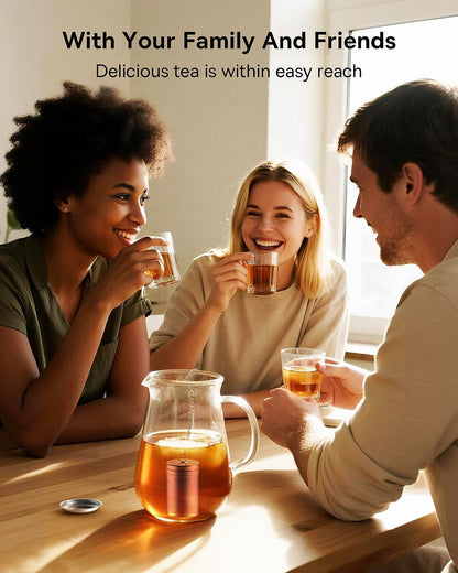 House Again 2 Pack Tea Infusers, Extra Fine Mesh Tea Strainers for Loose Tea, Updated Slim Threaded Lid & 304 Stainless Steel, Loose Leaf Tea Steeper for Brew Tea Spices & Seasonings