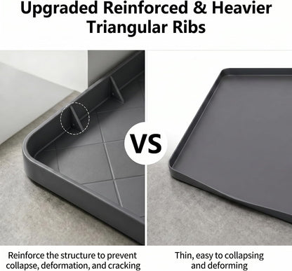 32"x30" Washing Machine Pan Silicone Mat, Upgraded 1" Raised Edges | Non-Slip Waterproof Washer Drip Tray for Under Washer & Dryer,Anti-Vibration Floor Protector for Refrigerator,Water Dispenser